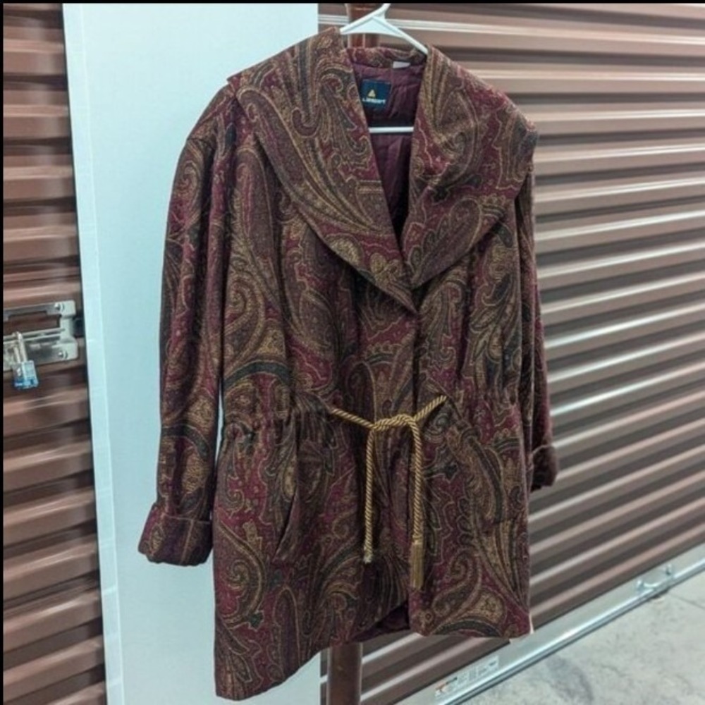 Dark Academia Vintage Liz Sport Paisley Jacquard Tapestry Jacket‎ NWT Small
